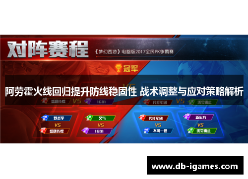 阿劳霍火线回归提升防线稳固性 战术调整与应对策略解析 阿劳霍火线回归提升防线稳固性 战术调整与应对策略解析